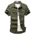 thumbnail image 5 of 2023 New Men's Cargo Tactical Shirts 100% Cotton Short Sleeve Work Brand Military Shirt Chemise Plus size 5XL, 5 of 5