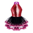 thumbnail image 6 of Aislor Kids Girls Sequins Ballet Dance Dress Sleeveless Tutu Skirt Gymnastic Leotard Jazz Latin Ballerina Costume Dancewear Rose 8, 6 of 7