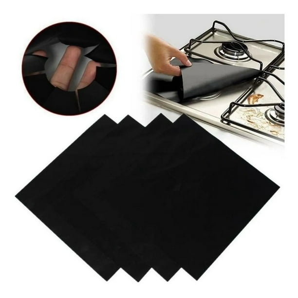 Kit 4 Protectores Quemadores Estufas Lavables Silicon Teflon Reutilizables Anti Grasa
