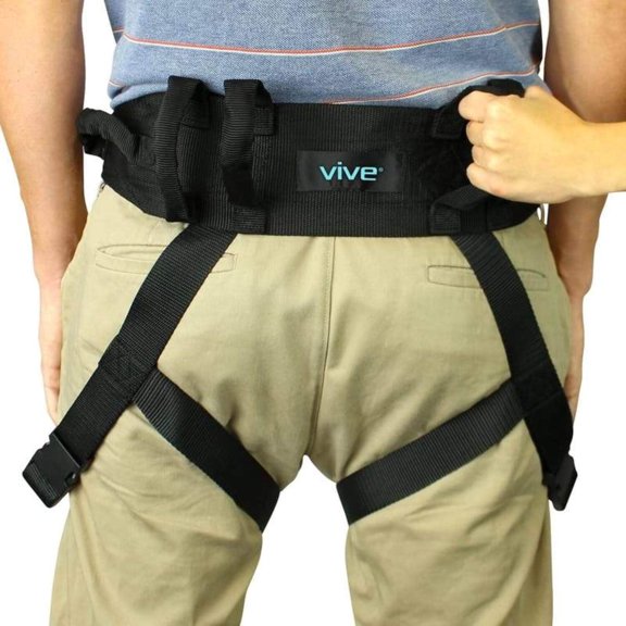 Vive Gait Belt with Leg Straps, Heavy Duty, Quick Release, Adjustable