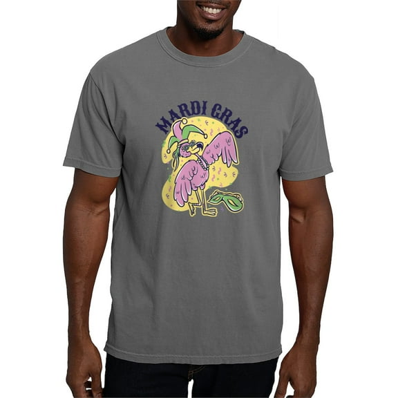 CafePress - Mardi Gras Flamingo T Shirt - Mens Comfort Colors Shirt