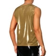 thumbnail image 3 of INSPIRE CHIC Metallic Tank Tops for Men's Holographic Sleeveless T-Shirt Disco Party Shiny Vest S Golden, 3 of 5