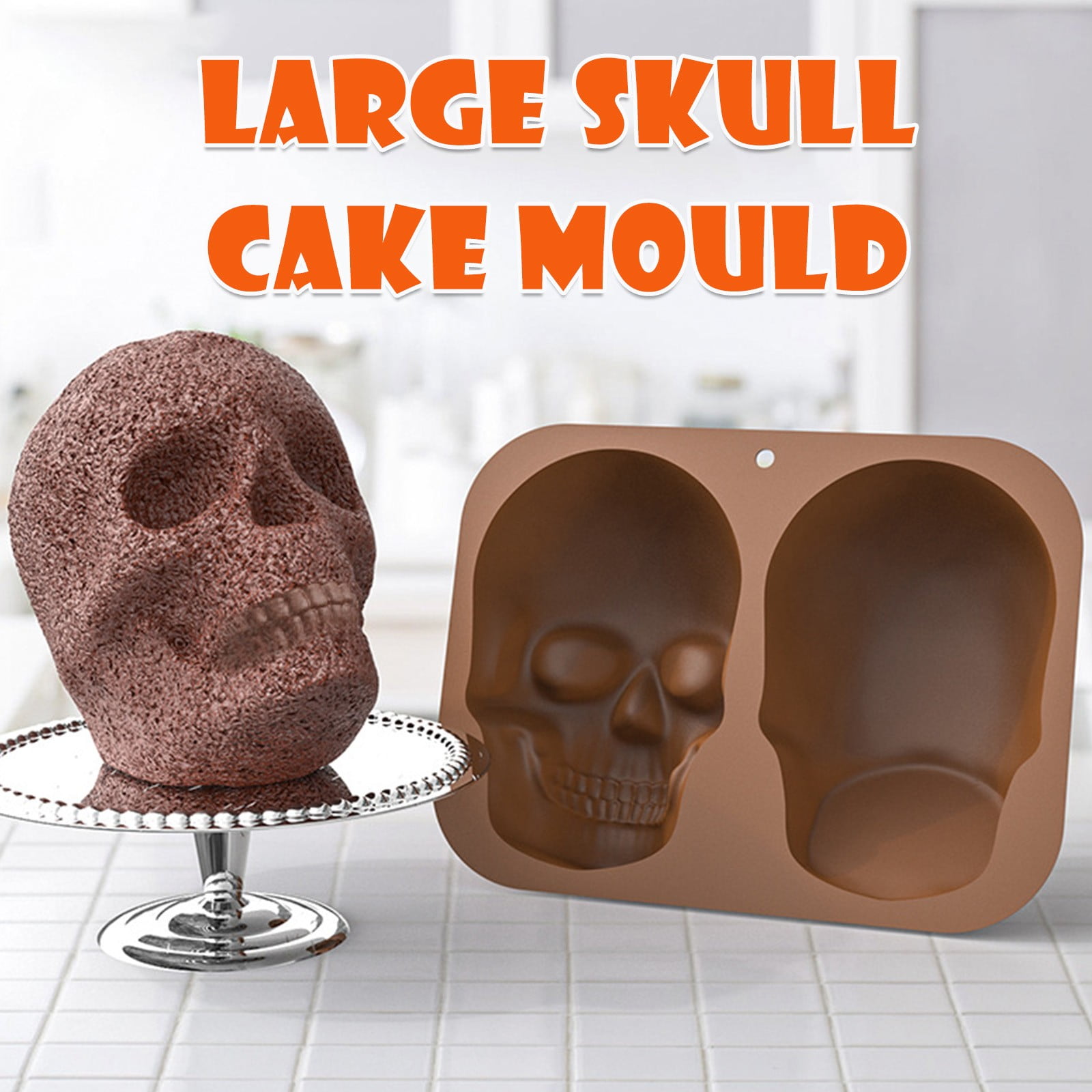 Wilton Halloween Non-Stick Skull-Shaped Cake Pan, 9.5 x 12-Inch 