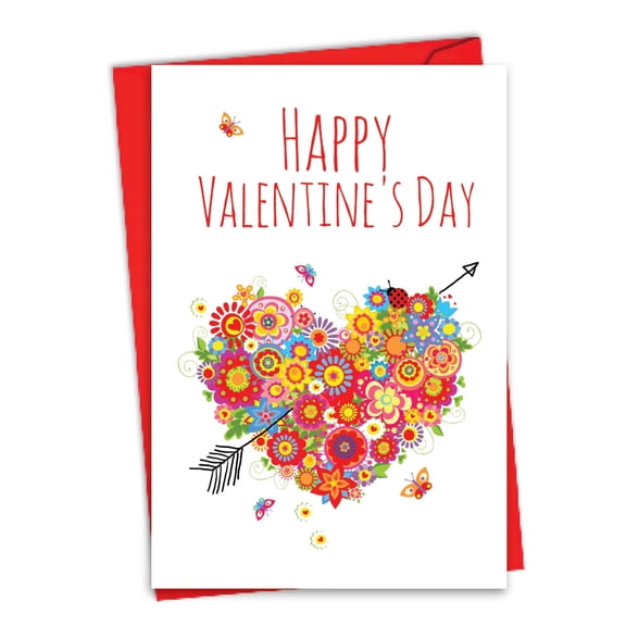 C3490VDG Hilarious Valentine's Day Card 'Heart Bouquet' with Envelope by NobleWorks