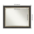 thumbnail image 3 of Amanti Art Hammered Charcoal Tan Beveled Wood Bathroom Wall Mirror, 3 of 10