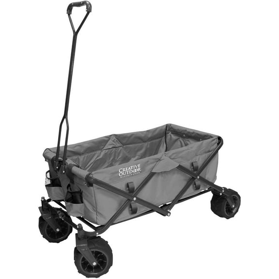 All-Terrain Collapsible Folding Wagon Cart | Beach Hauler |   Gray