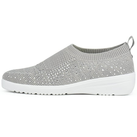 JENN ARDOR Women Slip On Walking Shoes Platform Loafers Mesh Knit Sock Sneakers