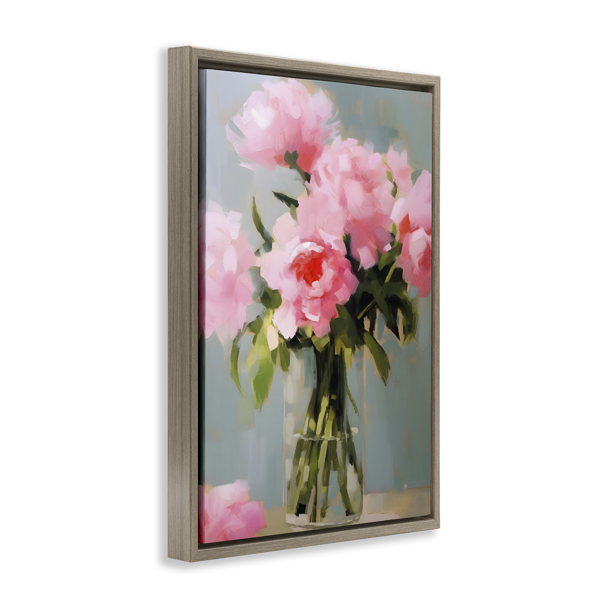Stupell Industries Confetti Roses Bouquet Botanical & Floral Painting Brown Floater Framed Art Print Wall Art, 21 x 31