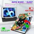 thumbnail image 6 of Gemfits Case for iPad 7/8/9 - Flexible Soft TPU Stand Back Cover with Pencil Holder, Auto Sleep/Wake, Cat-Flower, 6 of 6