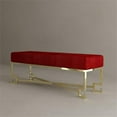 thumbnail image 2 of Sophia Bench in High Polish Gold and Burgundy Velvet, 2 of 7