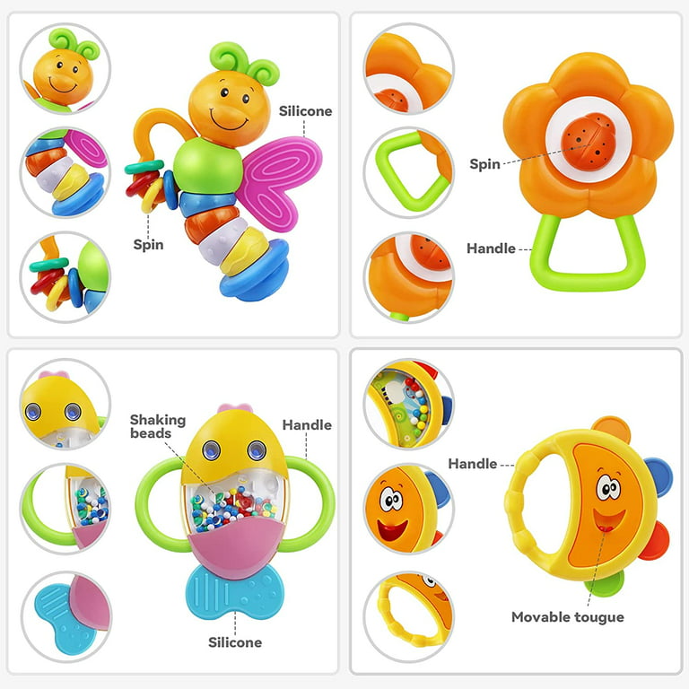  LAFALA Baby Toys 3-6 Months Baby Rattle Set Teething Toys for  Babies 0-6 Months 11 PCS 4 Month Old Toys for Babies Teether Baby Essentials  with Storage Box Infant Toys Newborn