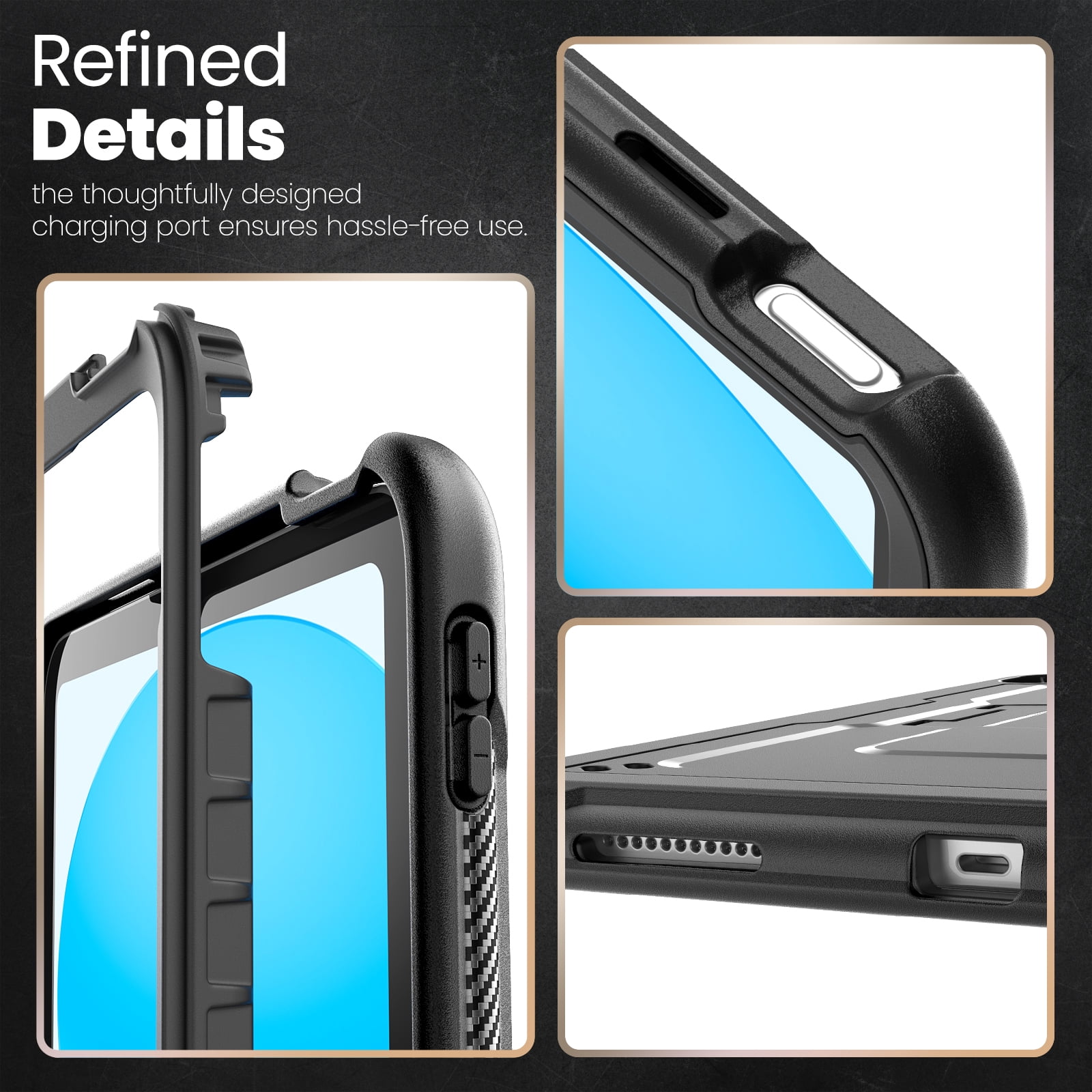 Allytechgroup Case for Apple iPad (A16) 11th Generation 11 inch 2025 Model with Pencil Holder/Kickstand Hard PC + Soft TPE Bumper Rugged Slim Stand Shockproof Shell Heavy Duty Protection Cover, Black