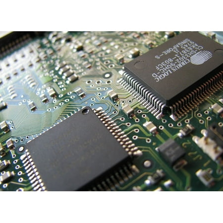 laminated poster electronics main board computer chips board poster