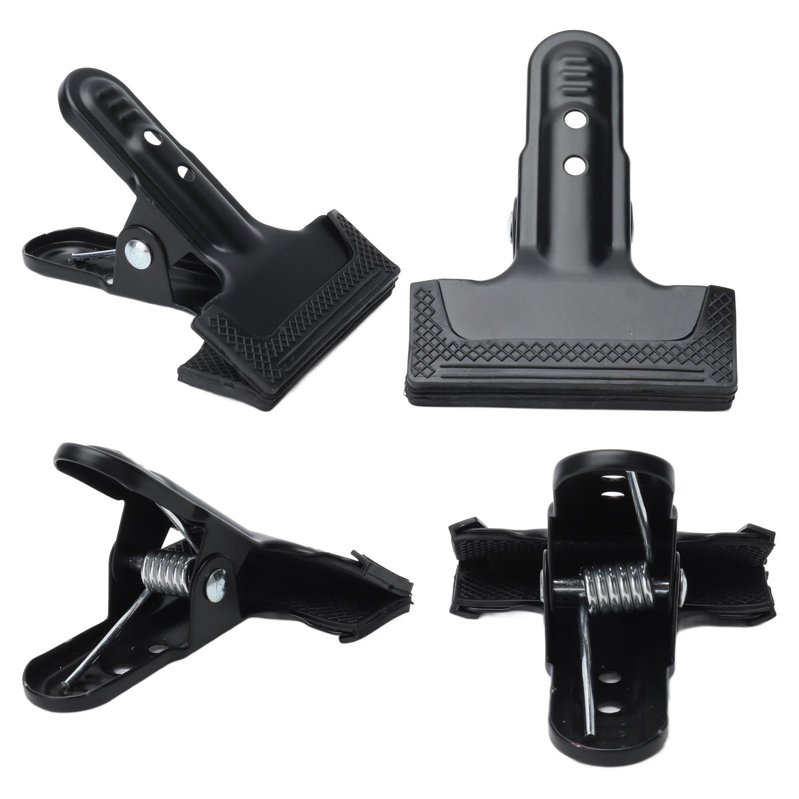 YAHHU 4‑Pack Heavy‑Duty Anti‑Slip Metal A‑Clip Spring Clamps – Wide Mouth, High‑Carbon Steel, Ideal for Woodworking, Photography, and Document Clamping