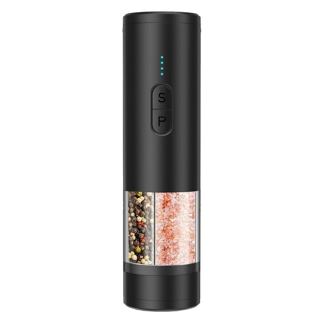 Ensemble de Moulin à Poivre Automatique Rechargeable par USB avec Lumière LED, Affichage de la Batterie, Mouture Réglable, Gadget de Cuisine