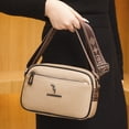 thumbnail image 4 of Bolsos Cruzados Bolso bandolera de piel auténtica con correa ancha para mujer, bolso de hombro para el trabajo (caqui), 4 of 8
