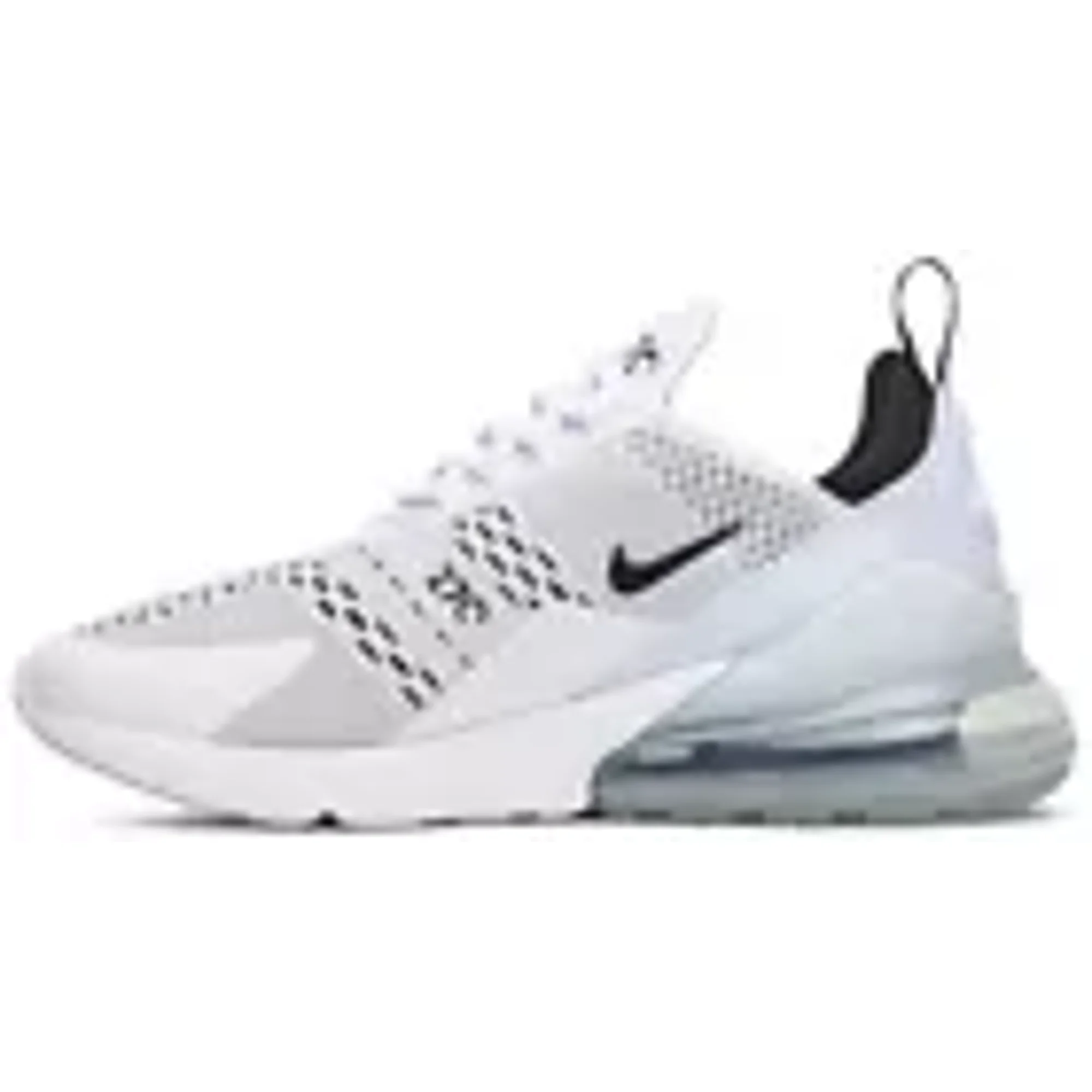 Women's Nike Air Max 270 Running Workout Shoes White/Black-White
