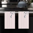 thumbnail image 4 of Eveokoki 2 Pcs Flower Spring Kitchen Towels Striped With White Peonyes Kitchen Dish Towels Kitchen Dish Cloths Fast Drying Kitchen Decor for Home Cooking Baking, 16 x 24 Inch, 4 of 5