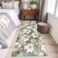 thumbnail image 4 of 2'x6' Rug Runners for Hallways Kitchen, Sage Green Spring Floral Non Slip Entryway Beside Floor Carpet Runner, Watercolor Summer Flower Washable Laundry Room Bedroom Throw Rugs Mat for Family Pet, 4 of 8