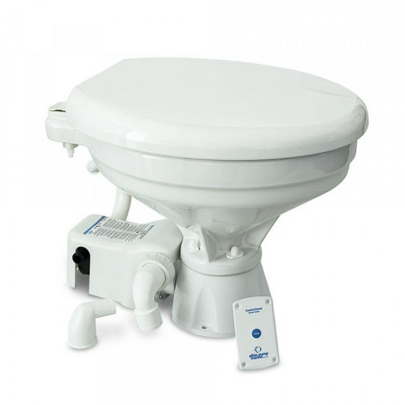Albin Toilet 07-02-006 Marine Series; Permanent; White Thermoplastic Softclose Seat With 14.4 Inch Seat Height; One Touch Flush Control; Electric Flush; White Vitreous Porcelain; Without Hand Sprayer