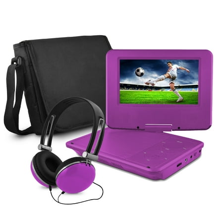 Onn ONB15AV213E 9u0022 Portable DVD Player With Matching Headphones & Bag