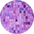 thumbnail image 1 of Ahgly Company Machine Washable Indoor Round Transitional Violet Purple Area Rugs, 3' Round, 1 of 7