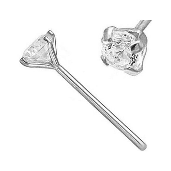 Nose Stud Prong Set Lab Diamond 14 Karat Solid Gold