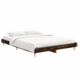 Bed frame without mattress smoked oak 140x190 cm wood material