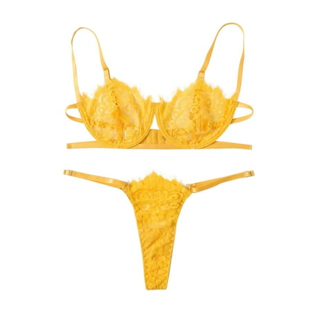 

Outfmvch womens pajama sets Underwear Lace Temptation Three Point Lingerie With Steel Ring lingerie for women