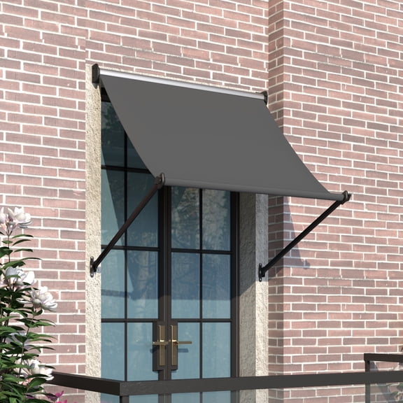 YODOLLA Manual Retractable Awning 30"x40", Outdoor Sun Shade Canopy for Patio Deck Window, Dark Grey