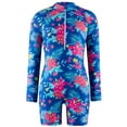 thumbnail image 5 of ASFGIMUJ Swimsuits For Girls Teens Baby 1 Pieces Summer Long Sleeve Rash Guard Cute Flower Print Zipper Up Jumpsuit Swimwear Girls Bathing Suit,Size 4-5Y, 5 of 8