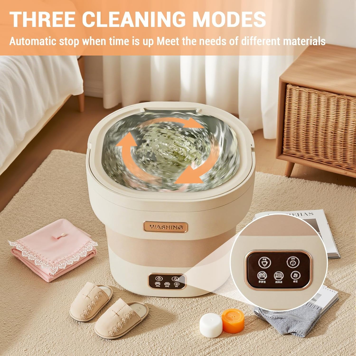 Mini Washing Machine and Dryer,12l Foldable Mini Washer for Underwear, Upgraded Collapsible Washing Machine for Baby Clothes Socks Apartment