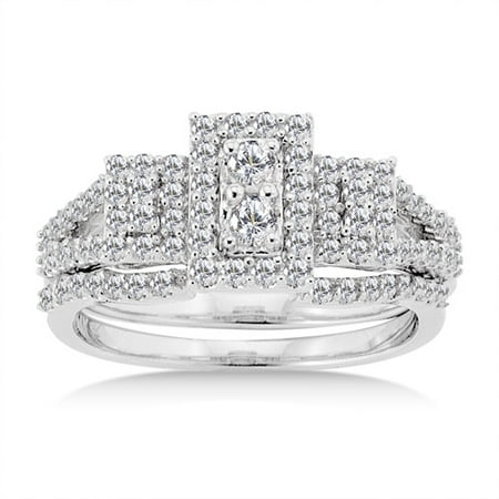 3/4 Carat Diamond 14kt White Gold Bridal Set