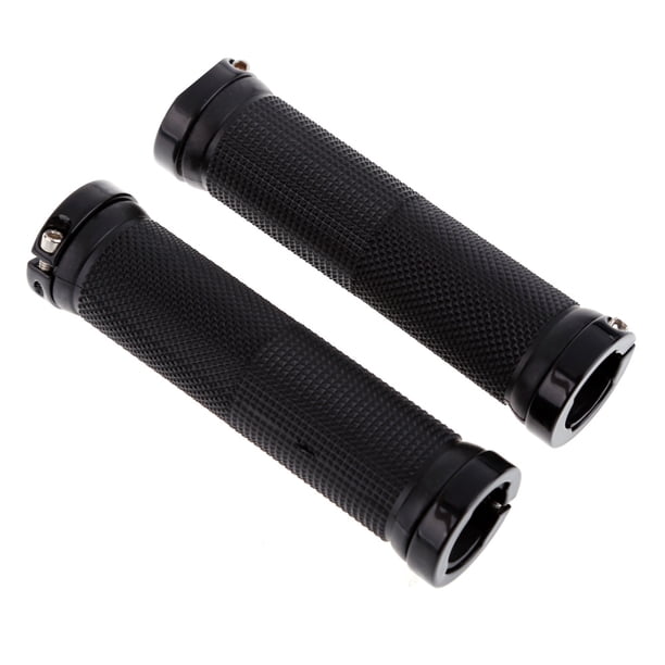 Puños ergonómicos para manillar de bicicleta de montaña, doble bloqueo, color negro