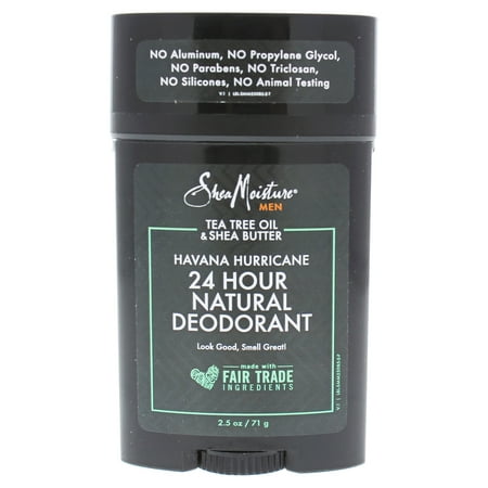 Tea Tree Oil and Shea Butter Havana Hurricane 24H Natural Deodorant by Shea Moisture for Men - 2.5 oz Deodorant Stick