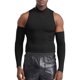 thumbnail image 3 of Camiseta con hombros descubiertos para hombre, Top corto acanalado, informal, con cuello simulado, manga larga, Jersey ajustado, ropa para fiesta Rave y discoteca, 3 of 5