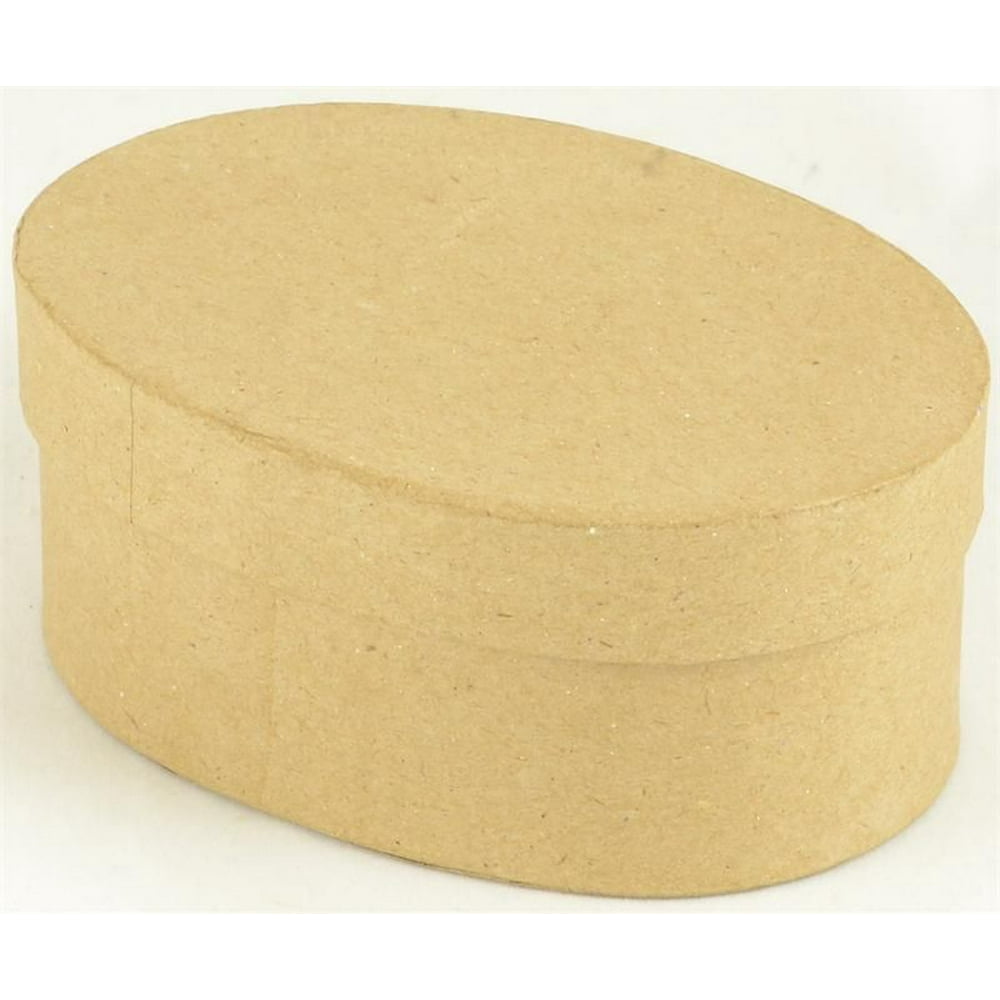 Paper Mache Oval Box 5 inch x 3 inch x 2 inch deep / 1 Pc