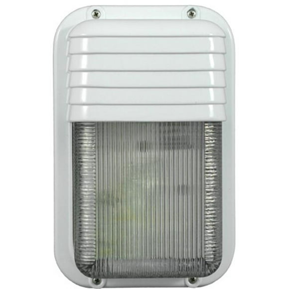 Dabmar Lighting W2963-W 9.75 x 6.25 x 3.92 in. 120 V 13 watts Powder Coated Cast Aluminum Surface Mounted Wall Fixture Light with PLQ13 Fluorescent Lamp, White