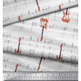 thumbnail image 3 of Soimoi White Moss Georgette Fabric Notes & Guitar Musical Instrument Print Fabric by Yard 42 Inch Wide, 3 of 5