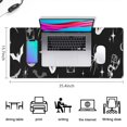 thumbnail image 5 of Long Mouse Pads for Desk,Black Halloween Witchy Symbols Desk Mats on Top Of Desks, Desk Mouse Pad Extra Large with 3mm Non-Slip Base and Stitched Edge for Gaming,Office,Work,Home 35.4"x15.7", 5 of 6