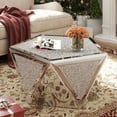 thumbnail image 2 of COSVALVE Modern 31.5" Luxury Mirrored Coffee Table Crushed Diamond Inlay Tabletop Pentagonal Side Table Living Room(Silver), 2 of 12