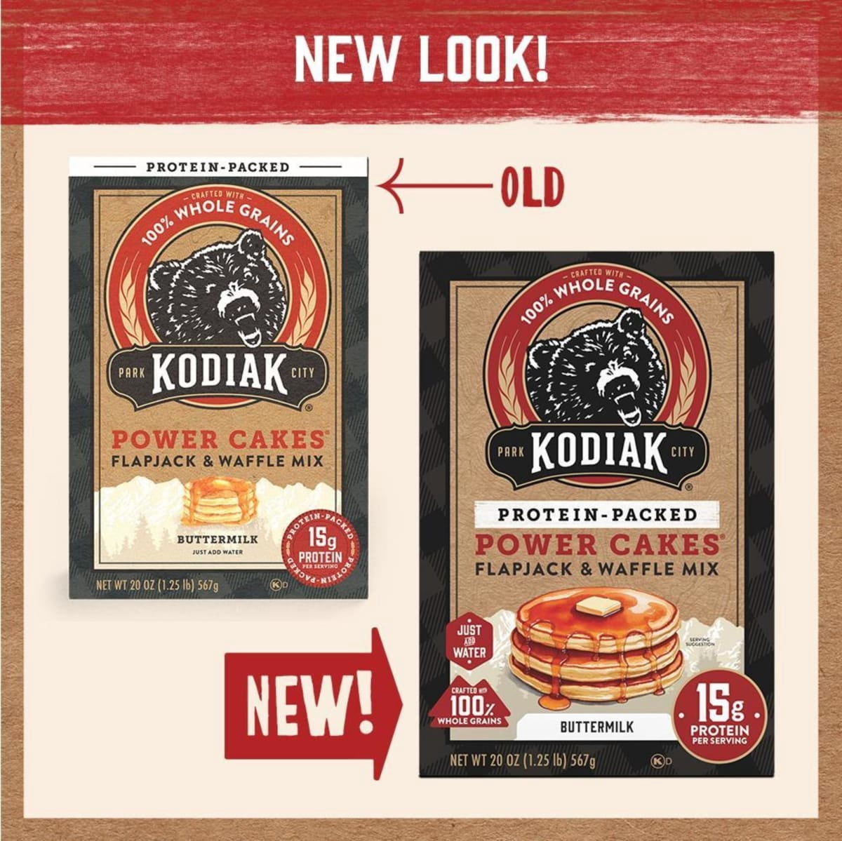 Kodiak Protein-Packed Power Cakes Buttermilk Pancake and Waffle Mix, 20 oz Box
