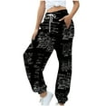 thumbnail image 6 of CENGNIAN Ladies' Printed And Plush Comfortable Casual Loose High Waisted Drawstring Pants With Waist And Ankle Binding Sweatpants,Multicolor,Size S, 6 of 6