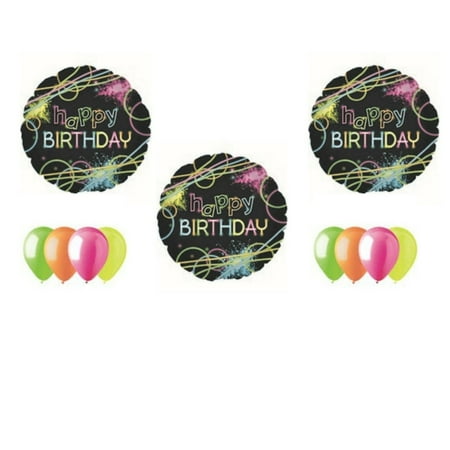 Neon Laser Tag Glowsticks Birthday Party Balloons Decoration Supplies Blacklight