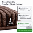 thumbnail image 6 of Sasttie Chenille Bathroom Rugs 20x24,Quick Dry Machine Washable Bath Mats with Rubber Backing,Brown, 6 of 8