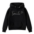 thumbnail image 4 of Yuncity Cute Hoodies for Teen Girls Casual Long Sleeve Oversized Pocket Sweatshirt Tops Black 3-4 Years, 4 of 4
