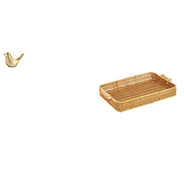 Cesta de almacenamiento de resina con forma de pájaro, organizador de cocina tejido, bandeja de pan hecha a mano, ideal para regalar y decorar el