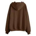 thumbnail image 4 of Womens Zip Up Hoodies with Pockets 2026 Fall Winter Casual Long Sleeve Hooded Sweatshirts Y2k Travel Jacket Coffee L, 4 of 4