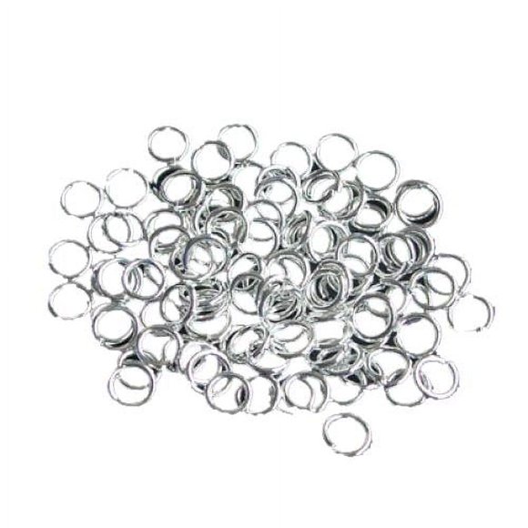 Anillos abiertos de calibre 21 de 4 Chapado en plata - 100 piezas