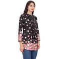 thumbnail image 5 of Phagun Women's Shirt Floral Digital Printed Black Top With Full Sleeve Tunic - 4, 5 of 8